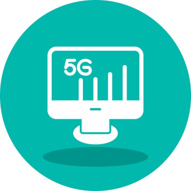 5G Monitör. Web simgesi basit illüstrasyon          