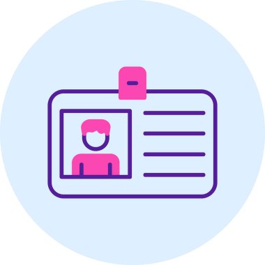 Kimlik kartı web simgesi, vektör illüstrasyonu