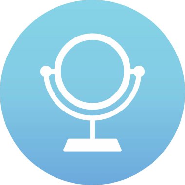 Makyaj aynası simgesi, vektör illüstrasyonu 