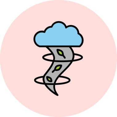 Tornado simgesi, vektör illüstrasyonu basit tasarım