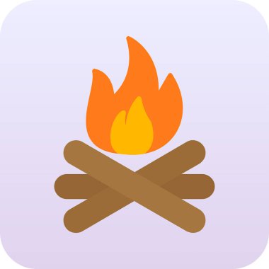 şenlik ateşi simgesi, ağ basit illüstrasyon