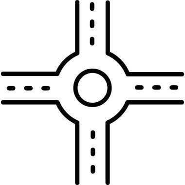 Crossroad simgesi, vektör illüstrasyonu basit tasarım