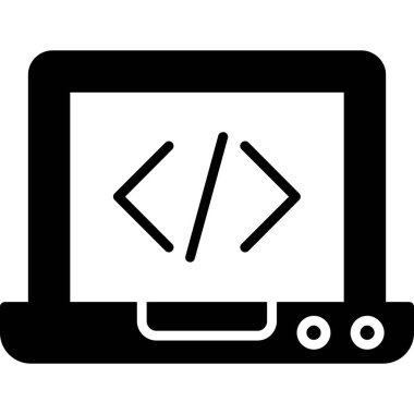 dizüstü bilgisayar simgesi, vektör illüstrasyonu basit tasarım