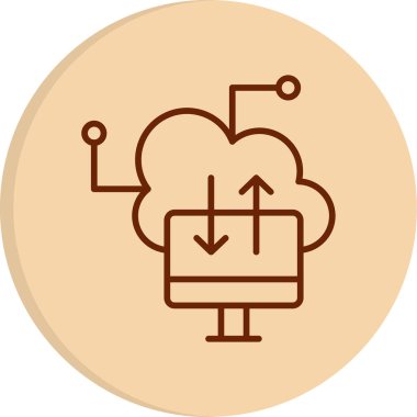 bulut hesaplama web simgesi vektör illüstrasyonu 