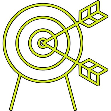 Oklu ağ simgesi olan hedef basit illüstrasyon