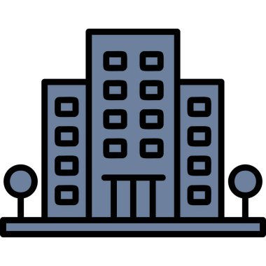 Office Building web simgesi, vektör illüstrasyonu