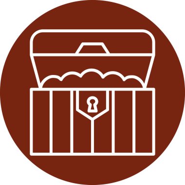 hazine sandığı simge vektör çizim 