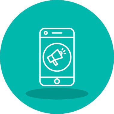 Sosyal medya tanıtım simgesi, vektör illüstrasyonu basit tasarım