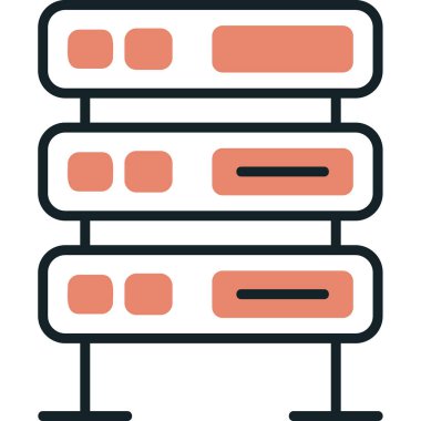 bilgisayar sunucu simgesi, vektör illüstrasyonu basit tasarım