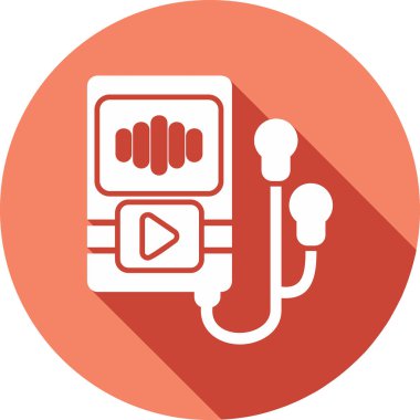 Müzik Oynatıcı web simgesi, vektör illüstrasyonu 