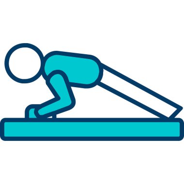 İnsanoğlu egzersiz yapıyor, spor simgesi, vektör 