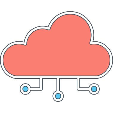 bulut hesaplama web simgesi vektör illüstrasyonu 