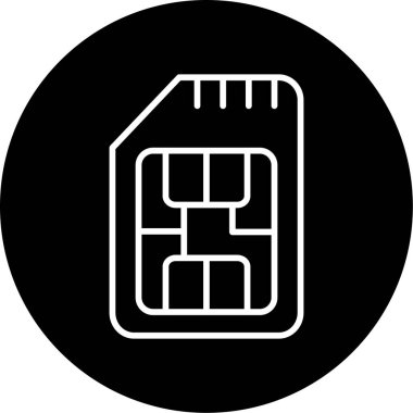 Sim Kart web simgesi, vektör illüstrasyonu