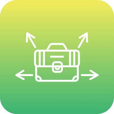 Evrak çantalı kariyer seçimi konsepti simgesi, vektör illüstrasyonu basit tasarım