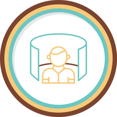 Sanal Tur simgesi, vektör illüstrasyonu basit tasarım