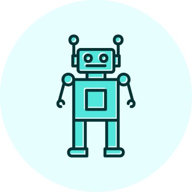 robot. Web simgesi basit illüstrasyon 