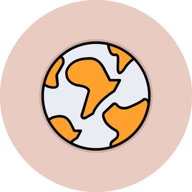 toprak küresi simgesi, vektör illüstrasyonu basit tasarım