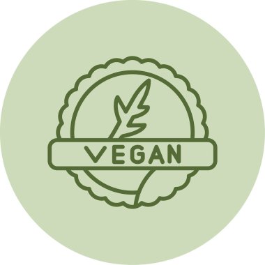Vegan logosu, vektör çizimi basit tasarım
