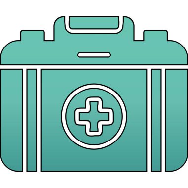 İlk Yardım Kiti tıbbi ikon vektör çizimi