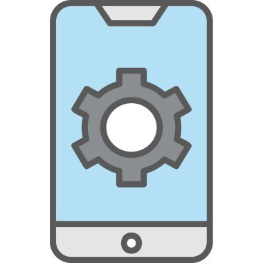 Mobil Ayarlar web simgesi, vektör illüstrasyonu 