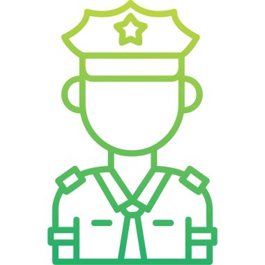 Bir polisin vektör illüstrasyon simgesi