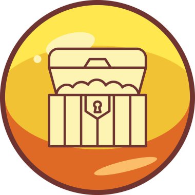 hazine sandığı simge vektör çizim 