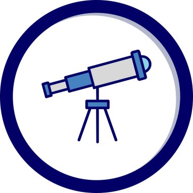 Teleskop. Web simgesi basit illüstrasyon