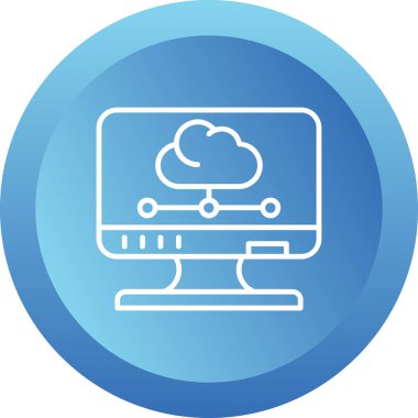 bulut hesaplama web simgesi vektör illüstrasyonu 