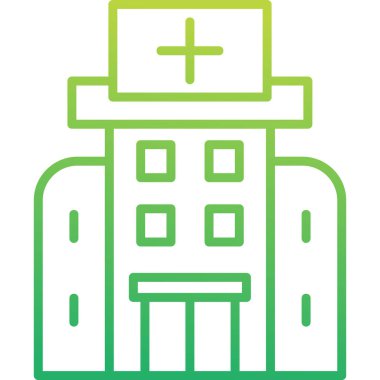 Hastane binası simgesi, vektör illüstrasyonu basit tasarım