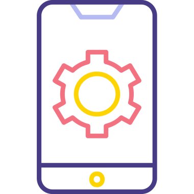 Mobil Ayarlar web simgesi, vektör illüstrasyonu 