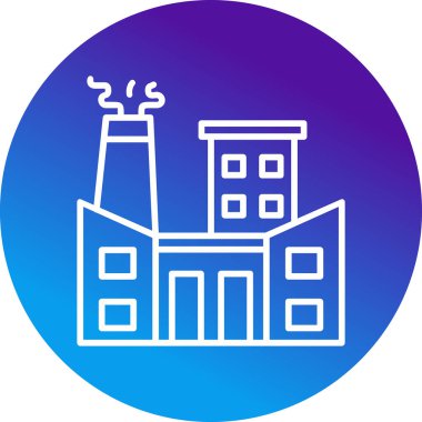 Fabrika. Web simgesi basit illüstrasyon                    