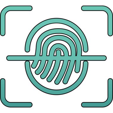 Parmak Tarayıcı Web simgesi, vektör illüstrasyonu