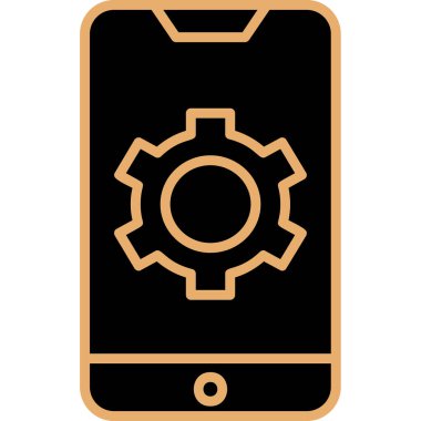 Mobil Ayarlar web simgesi, vektör illüstrasyonu 