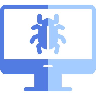 bilgisayar virüsü simgesi, vektör illüstrasyonu basit tasarım