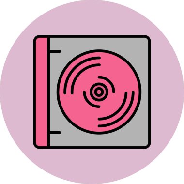 CD mi? Web simgesi basit illüstrasyon                