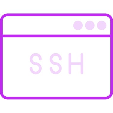 Ssh kod simgesi, vektör illüstrasyonu