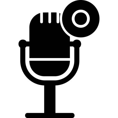 mikrofon simgesi, vektör illüstrasyonu basit tasarım
