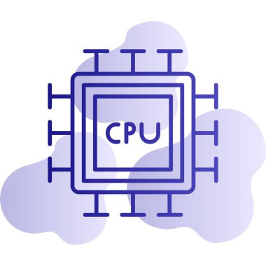 cpu icon, vector illustration simple design