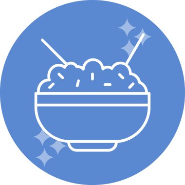 Pirinç kasesi. Web simgesi basit illüstrasyon            