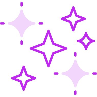 Parıldayan yıldızlar simgesi, vektör illüstrasyonu 