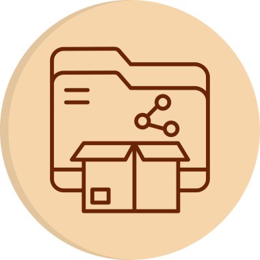 Dropbox ve depolama simgesi, vektör illüstrasyonu 