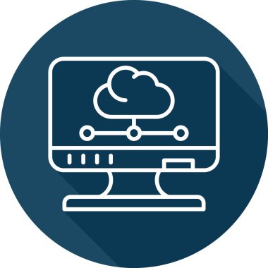 bulut hesaplama web simgesi vektör illüstrasyonu 