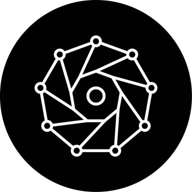 Nonagon. Web simgesi basit illüstrasyon