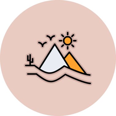 Dune simgesi çizgi vektör çizimi 