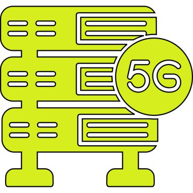 5g Sunucu Web simgesi, vektör illüstrasyonu