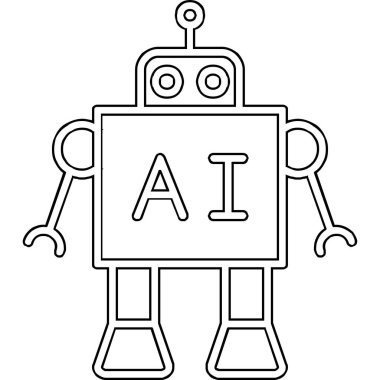 Ai Robot Web simgesi, vektör illüstrasyonu 