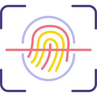 Parmak Tarayıcı Web simgesi, vektör illüstrasyonu