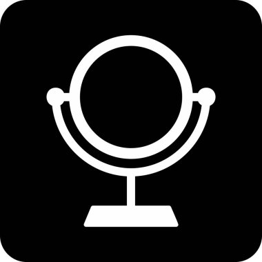 Makyaj aynası simgesi, vektör illüstrasyonu 