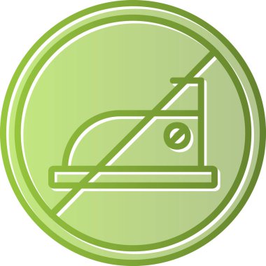 Ütü simgesi yok, illüstrasyon izole vektör sembolü