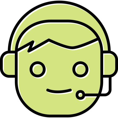 Çağrı Merkezi, operatör simgesi vektör çizimi